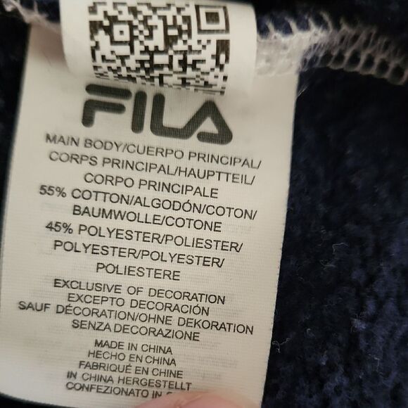 Fila Men's White and Navy Hoodie - Picture 5 of 6